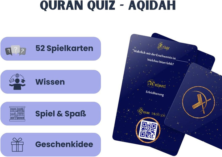 Islamisches Geschenk Spiel Quiz Quran Fragen über Koran und Islam inklusive eigene muslimquiz App (A