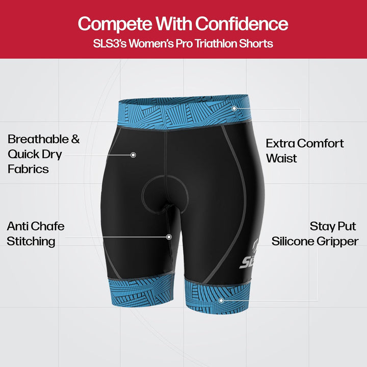 SLS3 Triathlon Shorts Damen – Bequeme Tri Hose für Athletinnen Aller Leistungsstufen, Schlanke Sport