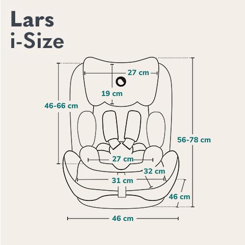 LIONELO LARS i-Size Kinderautositz 100–150 cm, Gruppe 2 3, Seitenschutz 10 Grad, Kopfstützenverstell