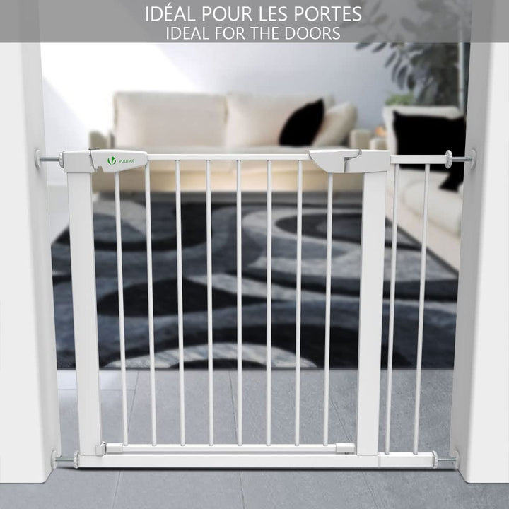 VOUNOT Treppenschutzgitter 75–96cm, ohne Bohren, Türschutzgitter für Kinder, Hunde und Katzen,Treppe