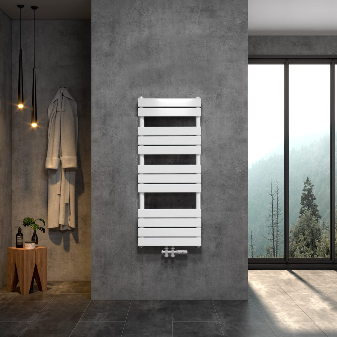 WITEN&NOCK SARDORA Design Badheizkörper 1200 x 500 mm Handtuchheizung Handtuchtrockner 2in1 Mittelan