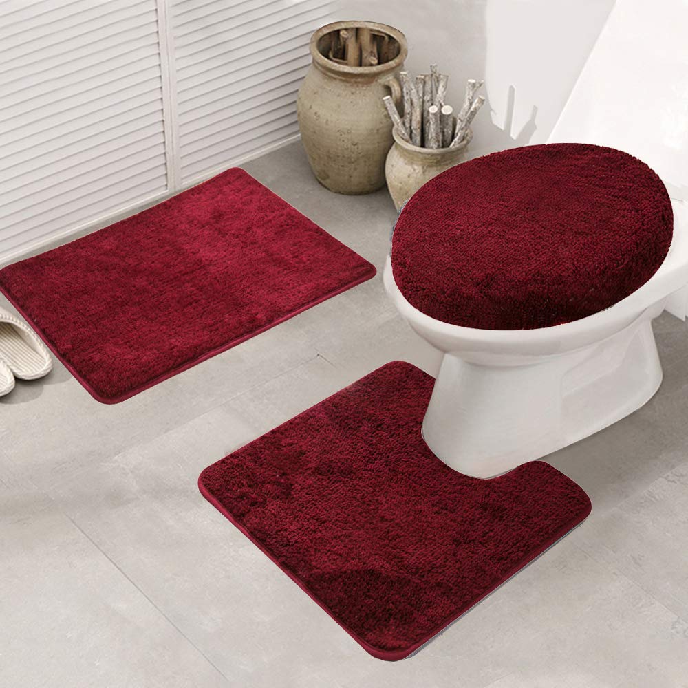 ele ELEOPTION Badezimmer Set, rutschfeste Badematte und WC-Vorleger-Set, schnelltrocknend, weich, wa