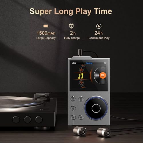 HiFi-MP3-Player mit Bluetooth, Verlustfreier DSD-hochauflösender Digitaler Audio-Musik-Player, Tragb