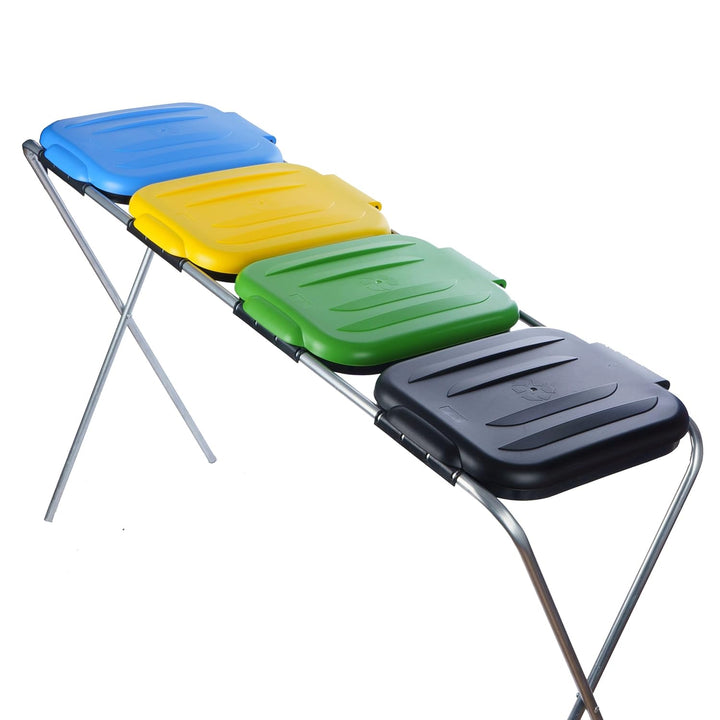 Müllsackständer 128x36x74 cm Müllsackständer stabil 4 Ständer Müllsäcke 120L Buntes Müllsackhalter m
