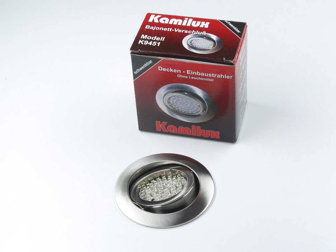 Kamilux 10 x Einbaustrahler/Spot Bajo in Edelstahl-gebürstet 230V inkl. GU10 Fassung