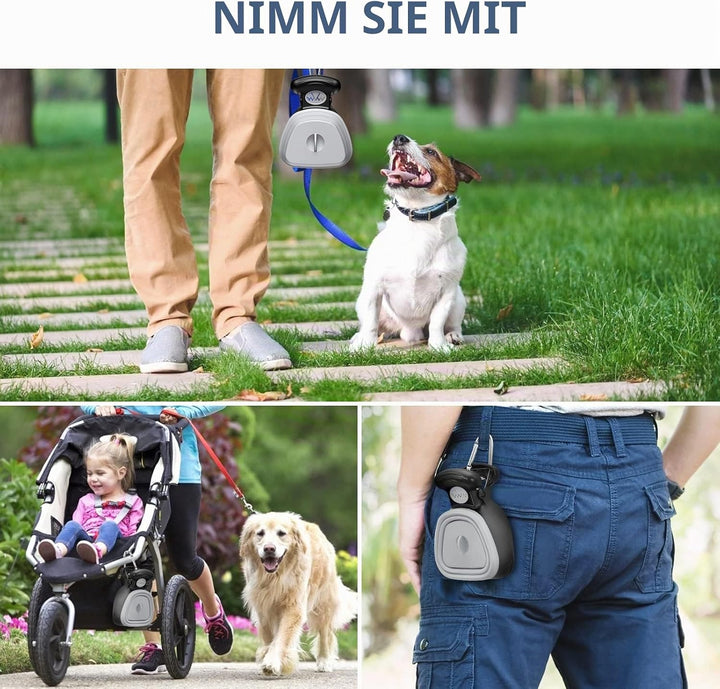 Hundekotgreifer für Unterwegs, Hundekotzange Pooper Scooper mit 6er Beutel, Tragbare Hundekotschaufe