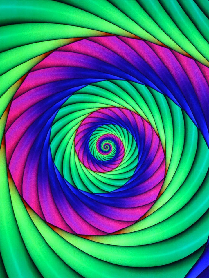 PSYWORK Schwarzlicht Stoffposter Neon | Psychedelic Weed Bud | 1,0 x 1,4m | UV-aktiv | fluoreszieren