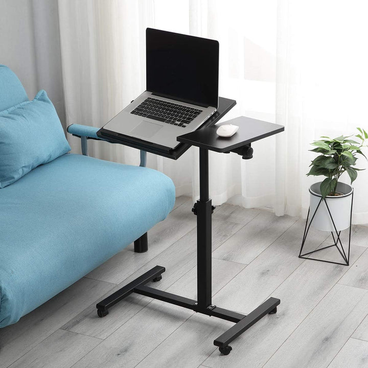 Rollender Laptoptisch Knietisch für Laptop Rollwagen kippbar Überbett Nachttisch Überbett Schreibtis