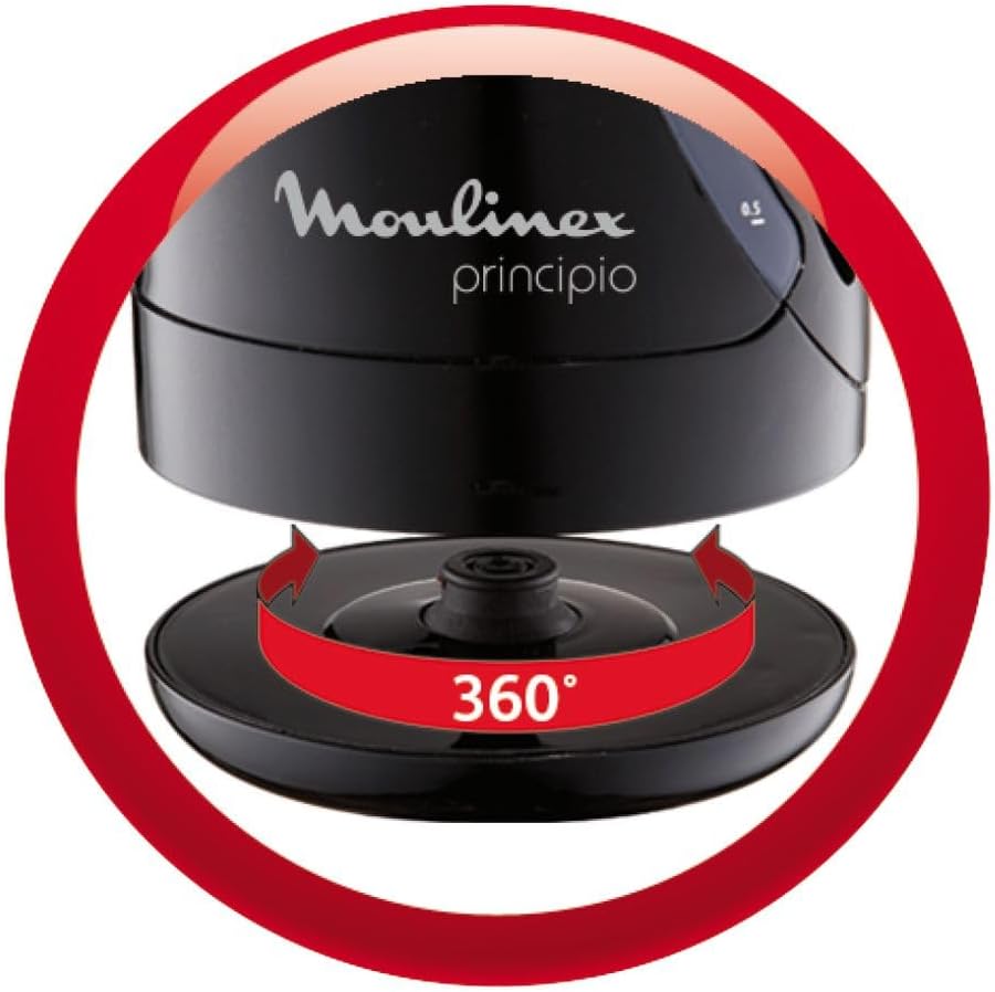 Moulinex BY1078 Wasserkocher | 1.2 L | Herausnehmbarer Kalkfilter | 360°-Sockel | 2.400 W Leistung |