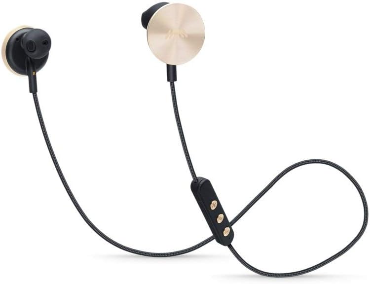 i.am+ BUTTONS Kabelloses Bluetooth-Headset für Smartphones, Schwarz/goldfarben