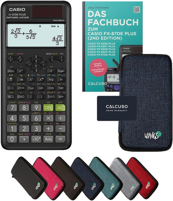 CALCUSO Standardpaket: Casio FX-87DE Plus 2 technisch-wissenschaftlicher Taschenrechner + WYNGS Schu