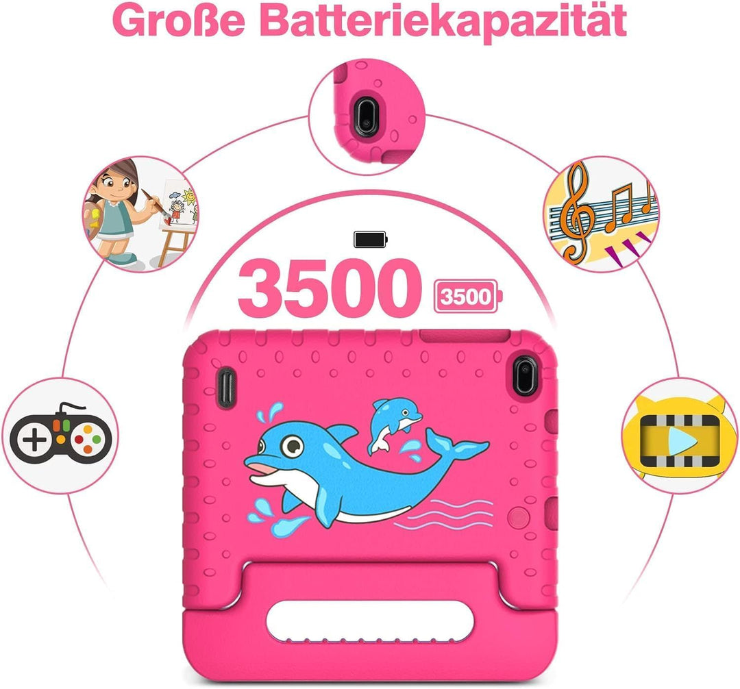AOCWEI Kinder Tablet Android 13 7-Zoll für Kinder, 7GB RAM 64GB ROM/TF 512GB, Elterliche Kontrolle,