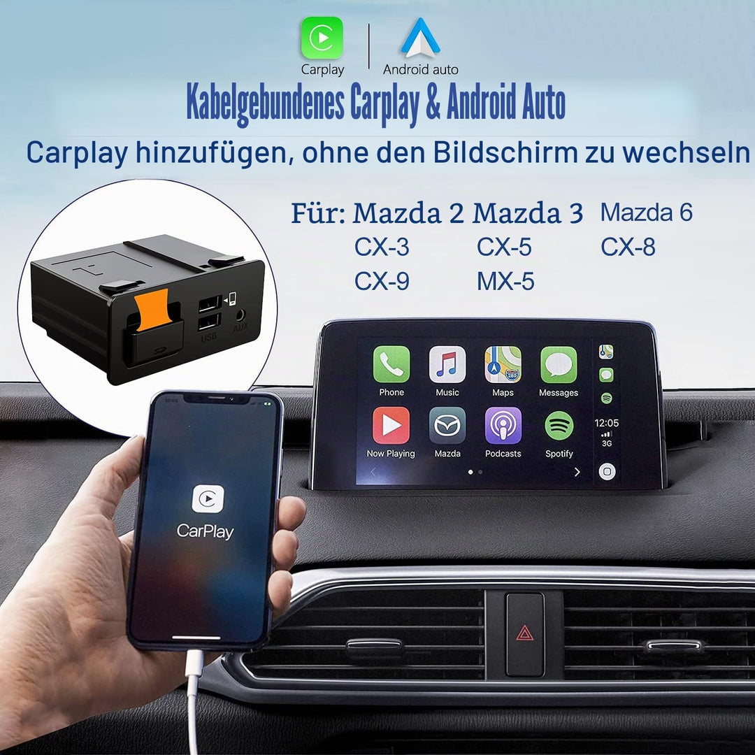 Mazda Carplay und Android Auto Retrofit Kit, TK78-66-9U0C OEM Hub passt auf MZD Connect System, 0000