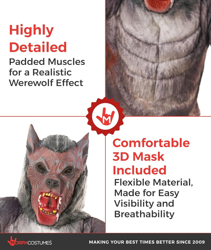 Morph Halloween Kostüm Kinder, Werwolf Kostüm Kinder, Kostüm Werwolf Kinder, Werwolf Kinder Kostüm,