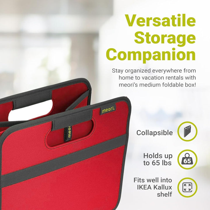 Faltbox Classic Medium Hibiskus Rot / Uni 32x37x27,5cm stabil abwischbar Polyester Premium Qualität