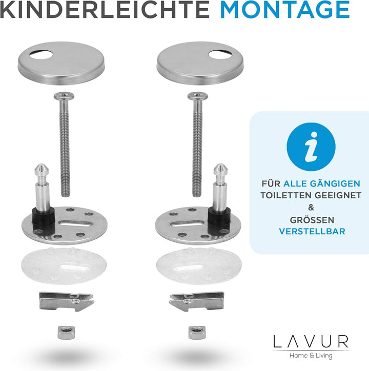 LAVUR Home & Living Toilettendeckel | Praktische Absenkautomatik für sanftes Schliessen | Haltbarer