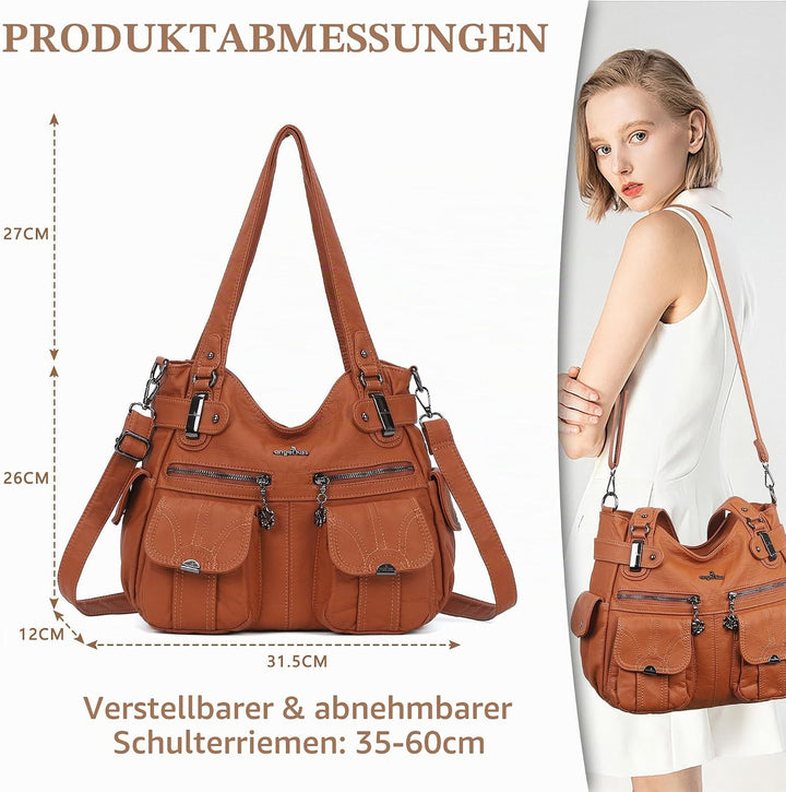 Angel Kiss Damen Handtasche Umhängetasche Leder Umhängetasche Gross Hobo Handtaschen 173