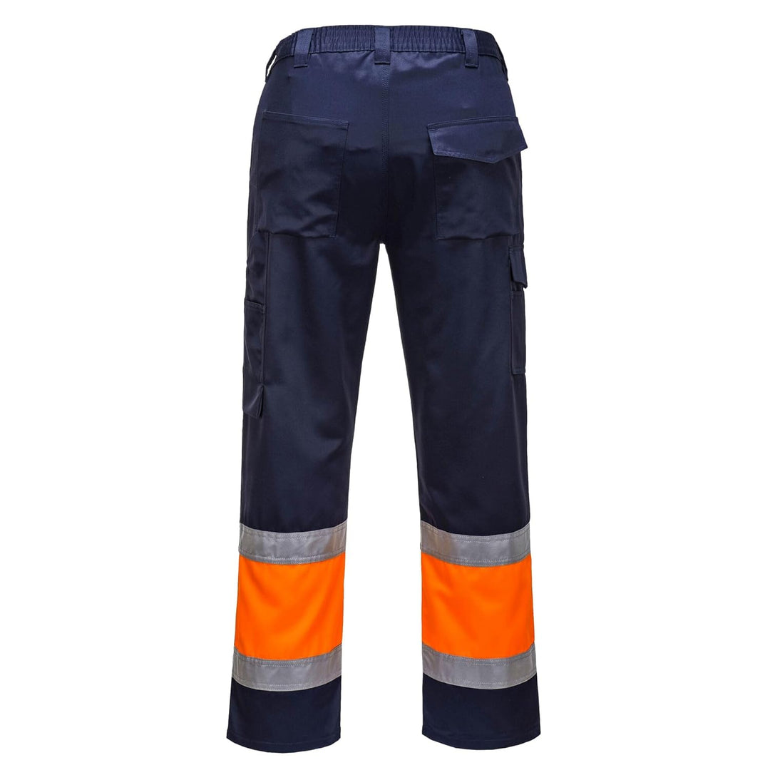 Portwest 2-farbige Warnschutz-Combat Hose, Grösse: XXL, Farbe: Orange/Marine, E049ONRXXL
