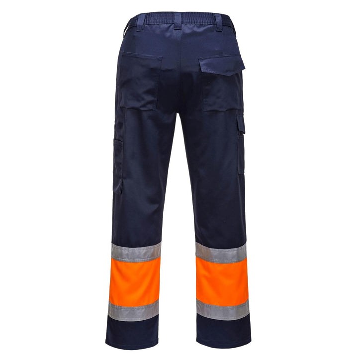 Portwest 2-farbige Warnschutz-Combat Hose, Grösse: XXL, Farbe: Orange/Marine, E049ONRXXL