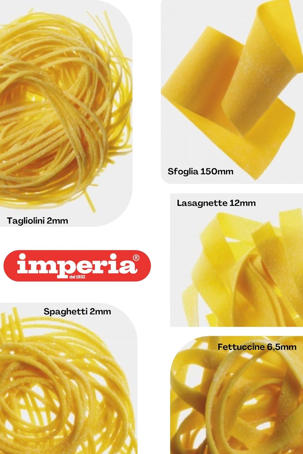 Imperia Fabbrica della Pasta Classica Linie. Geschenkset Nudelmaschine mit Zubehör. Made in Italy. S