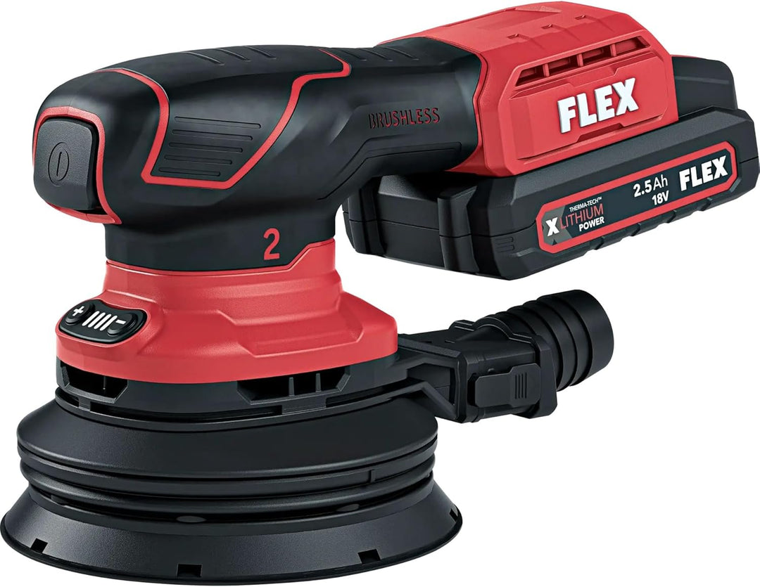 Flex Akku-Exzenterschleifer ORE 2-125 18-EC (ohne Akku, inkl. Transportkoffer, Schleifteller-ø 125 m