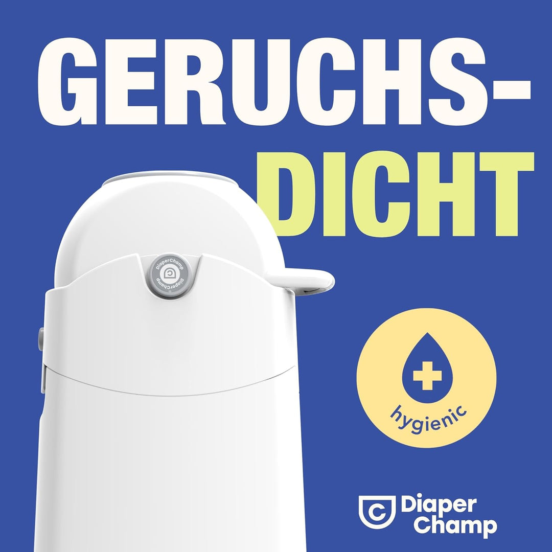 Asalvo Geruchsdichter Windeleimer Diaper Champ regular silber - für normale Müllbeutel
