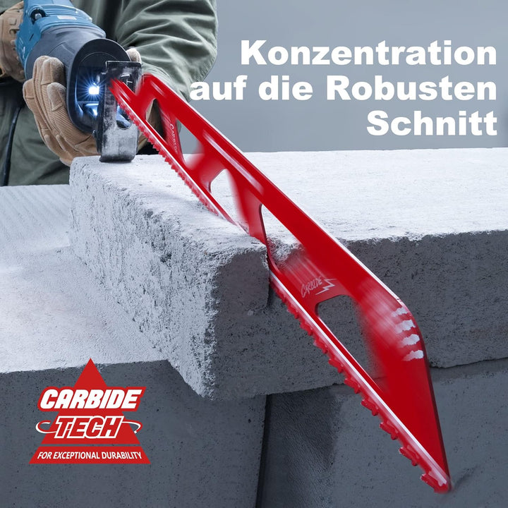 EZARC Säbelsägeblätter Stein Säbelsägeblatt aus Hartmetall Sägeblätter Set für Porenbeton, Hohlziege