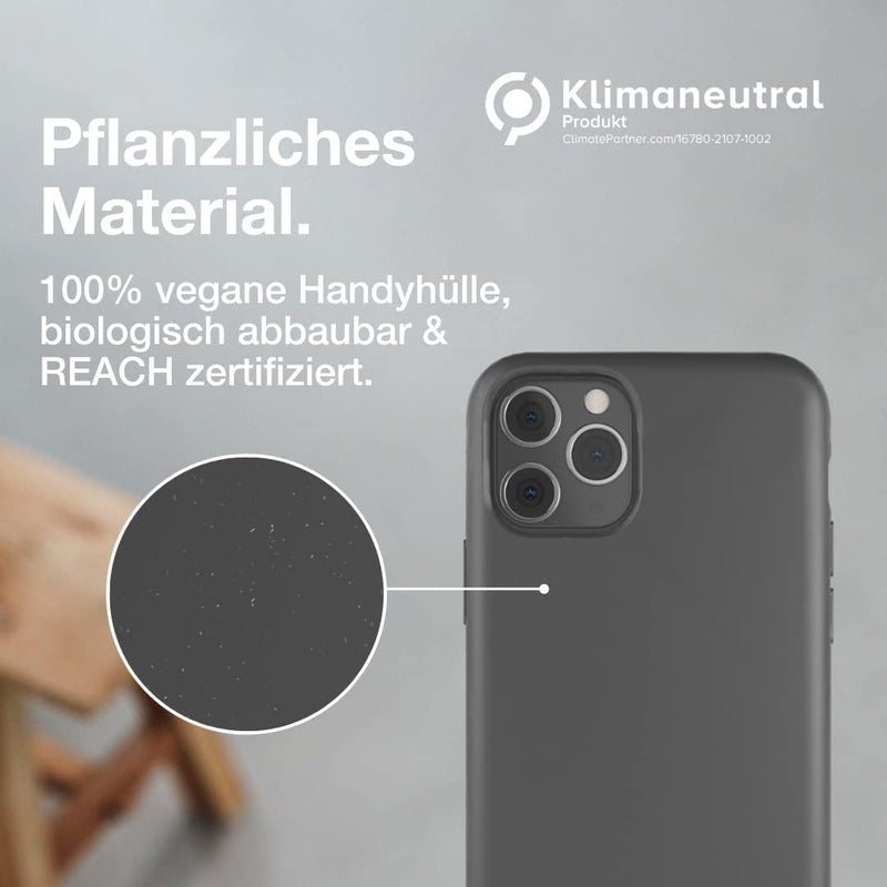 Woodcessories - Antibakterielle Bio Hülle kompatibel mit iPhone 11 Pro Hülle schwarz - Plastikfrei,