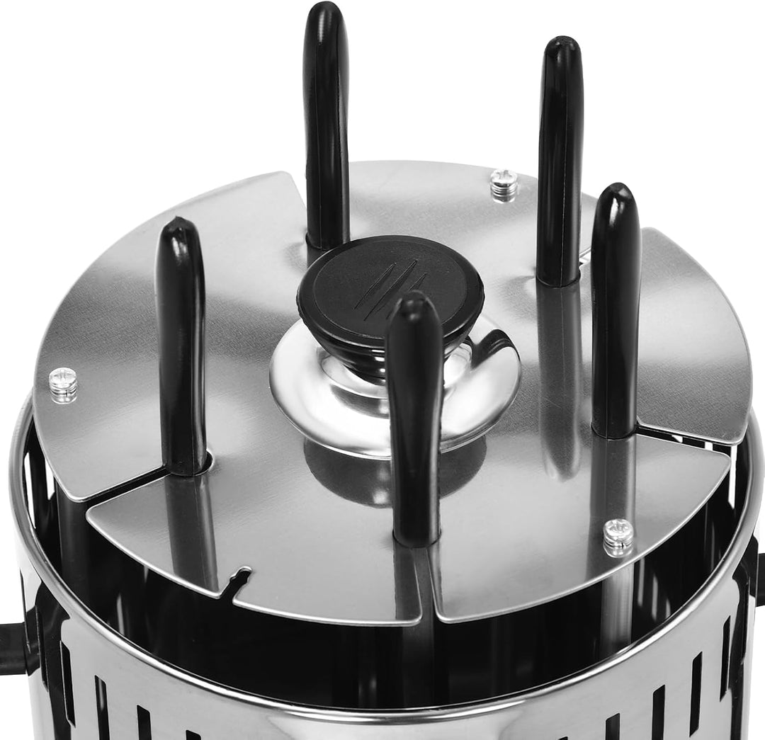 Vertikaler Edelstahl Elektro-Tischgrill, BBQ Vertikalgrill Rundgrill für Schaschlik-, Garnelen-, Gyr