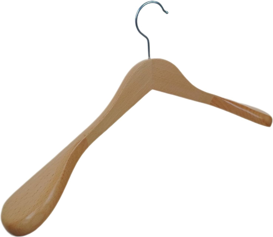 Hagspiel Kleiderbügel aus Buchenholz, Schulterbügel, Holzbügel für Garderobe, Made in Austria (Natur