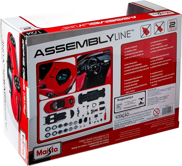 Maisto M39137 Modellbausatz Druckguss Massstab 1:24 Ferrari SF90 STRADALE KIT, Verschiedene Designs