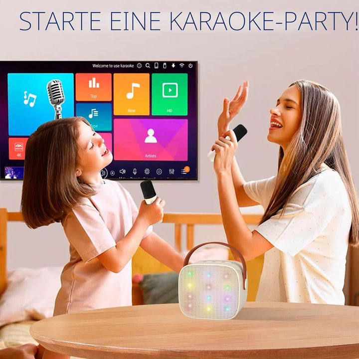 YLL Mini Kinder Karaoke Maschine mit 2 Mikrofon, Karaoke Geschenke für Mädchen Alter 3 4 5 6 7 8 9 1