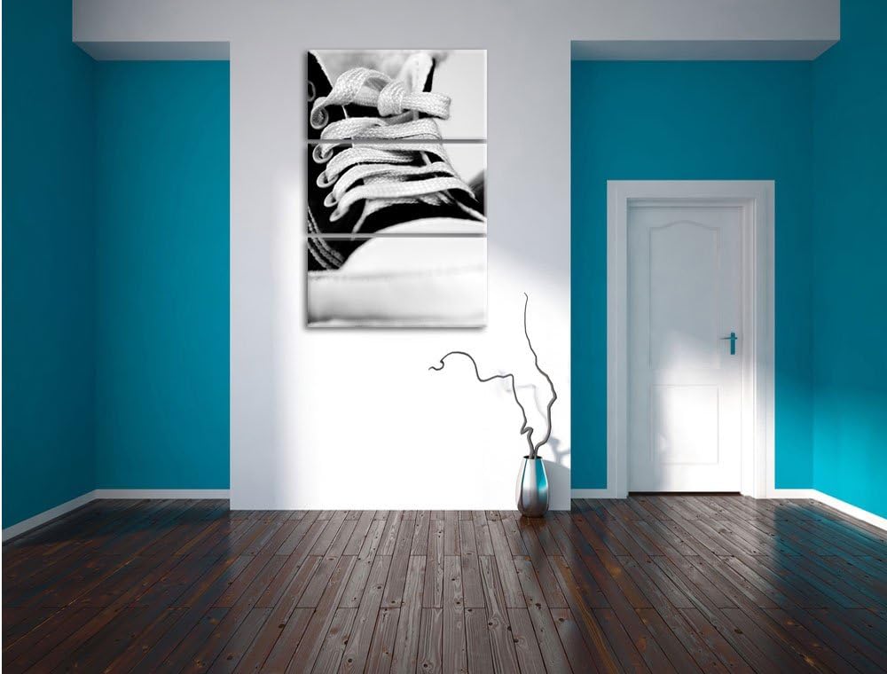Pixxprint Trendige Schuhe als Leinwandbild/Grösse: 3 Teilig (120x80 cm) cm/Wandbild/Kunstdruck/ferti