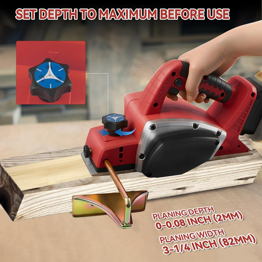 Drahtloser Handheld-Hobel für Milwaukee M18 18 V Batterie, bürstenloser Elektroholzhobel 15.000 U/mi