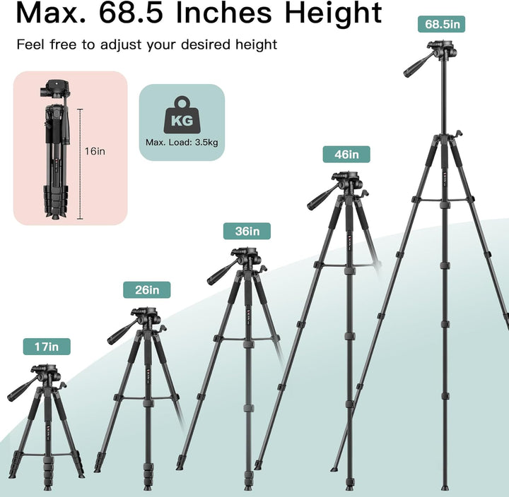Victiv 2024 Upgrade Kamera Stativ, 172cm Verstellbares Camera Tripod, mehr Stabilität und Komfort, A