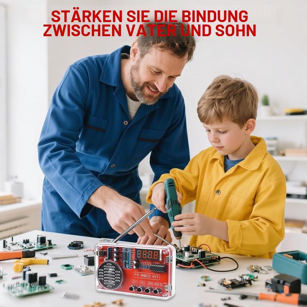 Elektronik Lötübung Kit mit Digitalem Radio und Display, DIY Elektronik Bausatz mit LadeModul für An