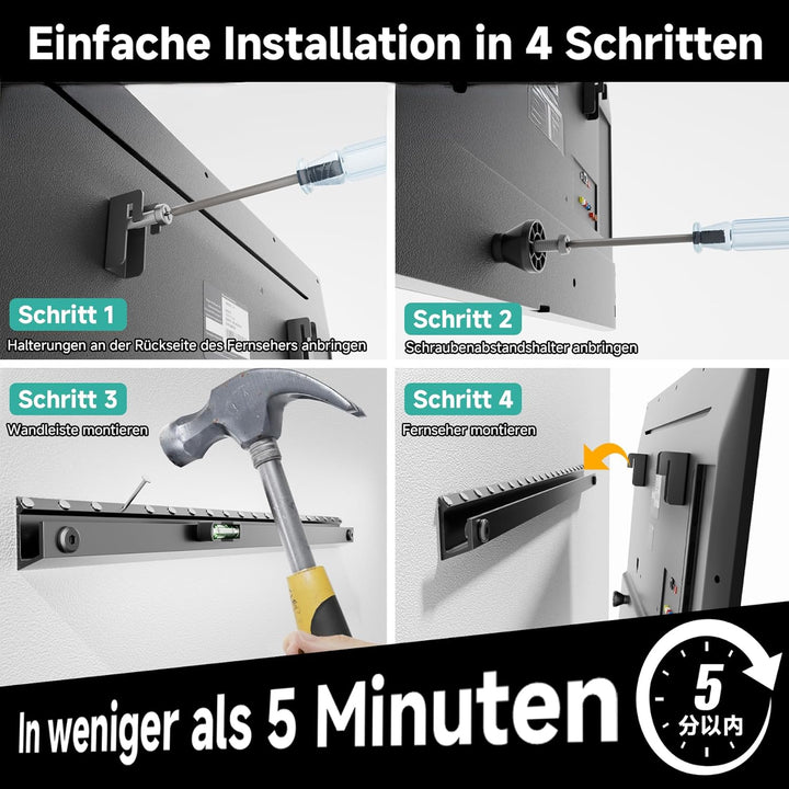 Auoace fernseh Halterung Wand für 22-55 Zoll, bis zu 45kg, bis zu 5° neigbar, kein Bohren, Keine Ank