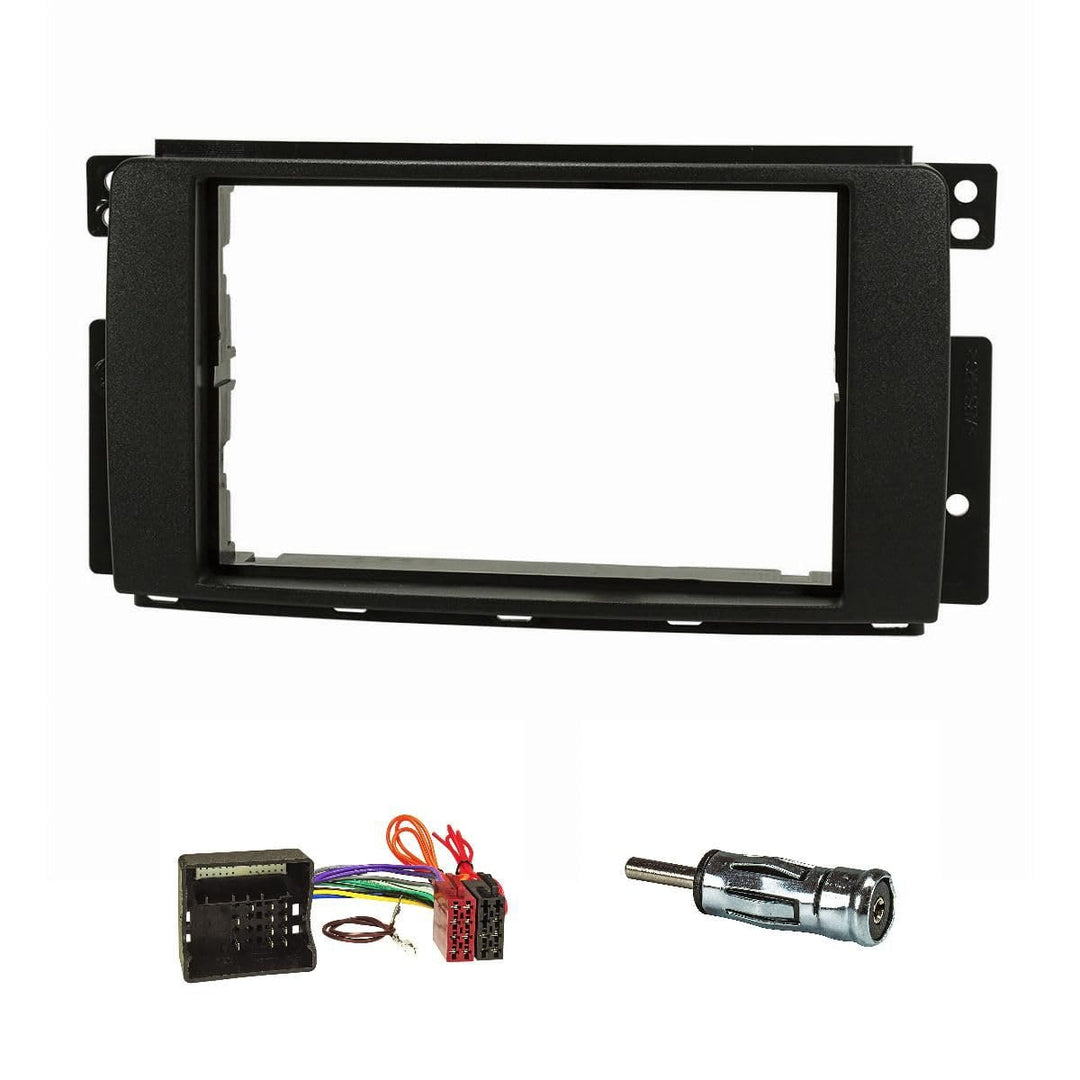 tomzz Audio 2451-001 Doppel DIN Radioblende Set kompatibel mit Smart fortwo 451 forfour 454 schwarz