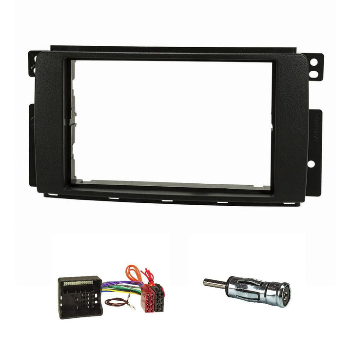 tomzz Audio 2451-001 Doppel DIN Radioblende Set kompatibel mit Smart fortwo 451 forfour 454 schwarz