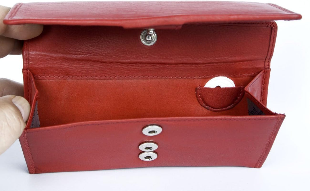 Damen Qualität Rotes Leder Portemonnaie - Brieftasche HMT