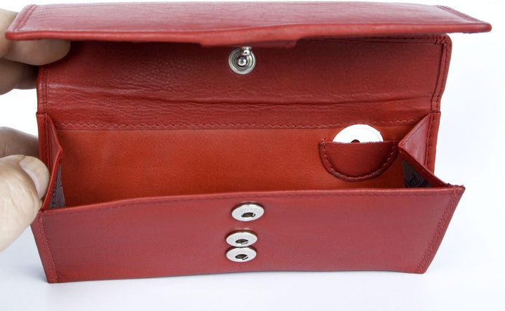 Damen Qualität Rotes Leder Portemonnaie - Brieftasche HMT
