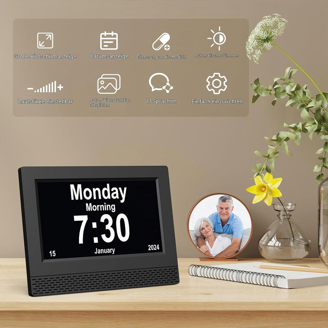 SENXINGYAN Digital Kalender Wecker, 7&
