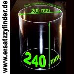Ersatzzylinder (Polycarbonat bruchfest) H=240/ D=200mm für Würstchenwärmer