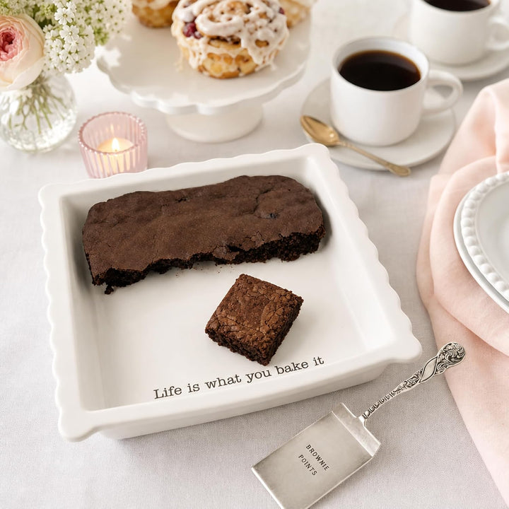Mud Pie Brownie Baker Set, 3,35 H x 13,4 L x 13,1 W, Weiss