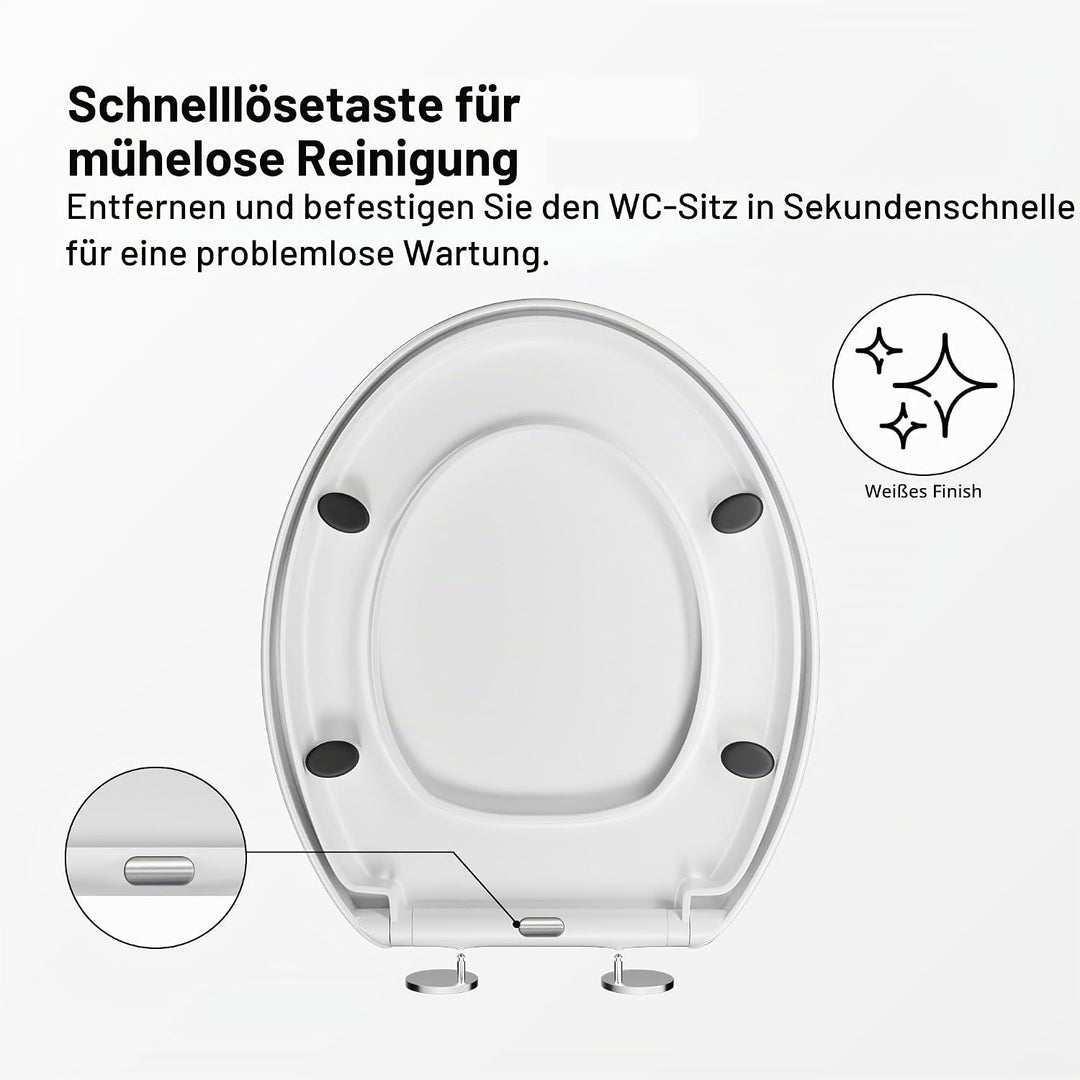 WC Sitz Absenkautomatik weiss oval Absenkautomatik Toilettensitz mit Schnellverschluss für einfache
