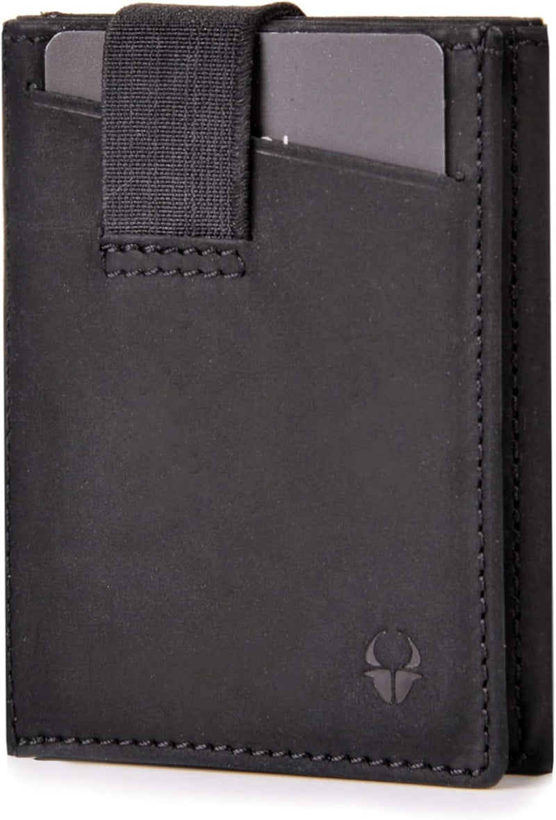 DONBOLSO Herren Leder Slim Wallet mit Münzfach - Herren Front Pocket Wallet - Minimalistische Brieft