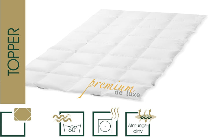 Premium de luxe 975.97.003 Mattress Topper, 160 x 200 cm, 7 x 8 Karos, 1.750 gr., 160 x 200 cm