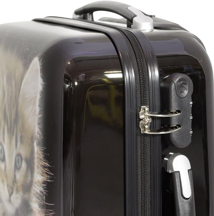 Trendyshop365 Reisekoffer Gross Hartschale Katzen Design Bedruckt 77cm 94 Liter 4 Rollen Bunt, Katze