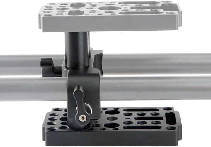 NICEYRIG Käseplatte mit 15mm Rod Raiser Clamp, Kurze Stangen für DSLR Kamera Baseplate Lifting Syste