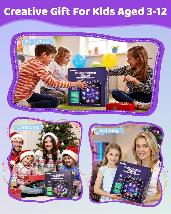 Tanzmatte Für Kinder, LED Licht-Tanzpad Mit 8 Tasten, Integrierter Musik, Bluetooth, 8 Modi, Kinder